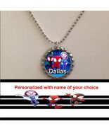 Spidey and his amazing friends personalized necklace with name of your c... - $133.24 MXN