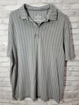 Nat Nast Polo Rayon Poly XXL 2XL Gray shirt with black verticle lines ex... - $27.36 CAD