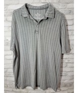Nat Nast Polo Rayon Poly XXL 2XL Gray shirt with black verticle lines ex... - $27.34 CAD