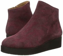NEW LUCKY BRAND RED LEATHER WEDGE COMFORT PLATFORM BOOTIES BOOTS SIZE 8 M - £66.32 GBP