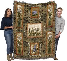 Garden Maze Blanket - Garden Floral Gift Tapestry Throw Woven from Cotton, 72x54 - £62.49 GBP