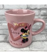 Disney Parks Minnie Mouse We All Love Minnie Pink 3D Coffee Tea Cup Mug - £14.37 GBP