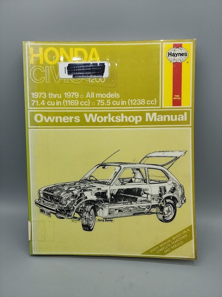 Honda Civic 1200 1973-1979 All Models Service Haynes Shop Service Repair Manual - £8.42 GBP