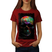 Wellcoda Paint Skull Mask Art Womens T-shirt, Scary Casual Design Printed Tee - £14.87 GBP+