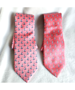 Set/2 Brooks Brothers Country Club 100% Silk Tie Pink Sailboat Lighthous... - £37.74 GBP