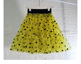Women Polka Dot Tulle Skirt A-line Puffy Knee Length Tulle Midi Skirt Outfit image 9