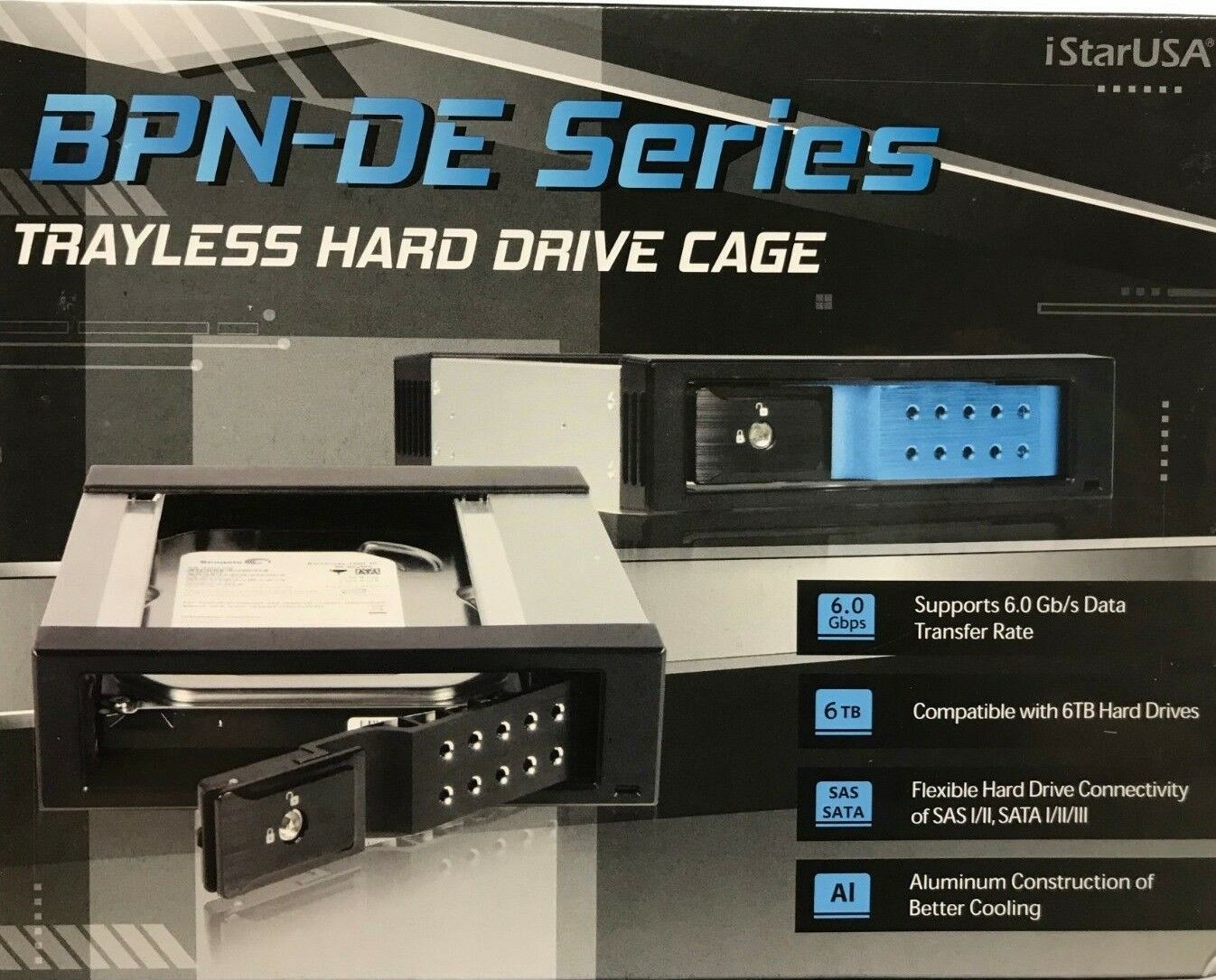 iStarUSA - BPN-DE110SS - 5.25" to x 3.5" SATA 6.0 Gb/s Trayless Hot-Swap Cage Item image 8