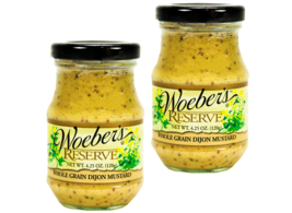 Woeber&#39;s Reserve Mustard, 2-Pack 4.25 oz. Glass Jars - £16.69 GBP