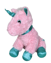 Dan Dee Collectors Choice Pink Unicorn 11&quot; Plush Shimmery Green Details - £10.41 GBP