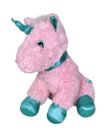 Dan Dee Collectors Choice Pink Unicorn 11&quot; Plush Shimmery Green Details - £10.22 GBP