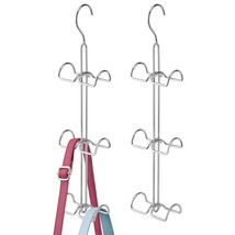 mDesign Metal Wire Over The Closet Rod Hanging Storage Organizer Hanger for Stor - £25.30 GBP