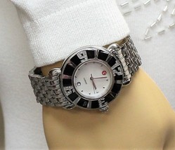 Michele Coral Diamond Mother of Pearl Stainless Steel Watch - New Battery - £597.35 GBP