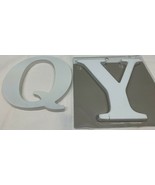 Lot of 2 Babies&quot;R&quot;Us Koala Baby White Wooden Y &amp; Q Letter  Wall Decor Mural - £4.69 GBP