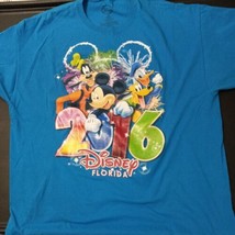 2016 Disney T Shirt Florida Size 2XL Mickey Mouse Goofy Blue (small stain) - $15.83