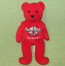San Antonio Hard Rock Cafe Rita Beara B EAN Bag Teddy Bear 9" Red Plush Stuffed - $9.00