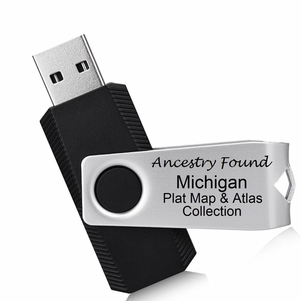 105 books - 4,206  MICHIGAN Plat Maps & Atlas - City- on USB 2.0 8GB FLASH DRIVE