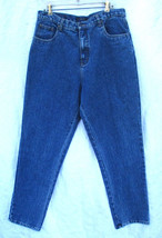 Bill Blass Jeanswear 1990&#39;s Easy Fit Thick Denim Blue Jeans High Waist Womens 18 - £22.77 GBP