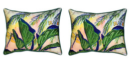 Pair of Betsy Drake Elephant Ears Large Indoor Outdoor Pillows 16x20 - £70.17 GBP