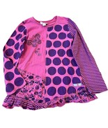 Naartjie Kids Girls Vintage Pink Purple Polka Dot Long Sleeve Shirt XL 7... - £11.34 GBP