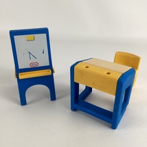 Little Tikes Dollhouse Classroom Desk Chair Chalkboard Easel White Board... - $39.55