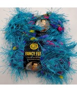 2 Skeins of Lion Brand Fancy Fur Yarn Tropical Turquoise 1.75oz 36 yds B... - $12.82