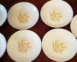 Vintage ~ Set of Seven (7) Ceramic Bowls ~ Golden Wheat Gold Trim ~ USA - £29.43 GBP