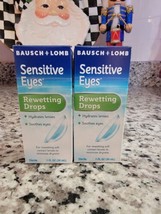 2 Pack Bausch + Lomb Sensitive Eyes Rewetting Drops 1oz Contact Lenses Exp 11/25 - $39.59