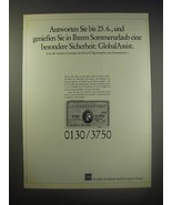 1990 American Express Card Ad (in German)- Antworten Sie bis 23.6. - £14.52 GBP