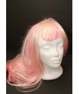 Wig White Hair Pink Streaks by Pony Express Creations Costume Theater Co... - $11.76