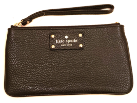 Kate Spade NewYork Zippered Chrissy Wristlet/Clutch Black Leather - £39.48 GBP