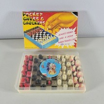 Pocket Chess Game &amp; Checkers #747 In Box Made in Hong Kong - $10.69