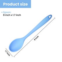 Silicone Mixing Spoon Nonstick Kitchen Spoon for Cooking Heat Resistant (Blue) - £9.57 GBP