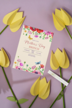 Mothers Day Invites | floral and butterflies | pretty in purple | Mothers Day Br - £3.98 GBP