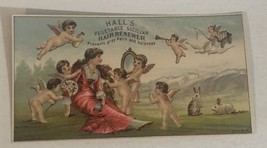 Hall’s Vegetable Sicilian Hair Renewer Victorian Trade Card Nashua Angels VTC1 - £5.57 GBP