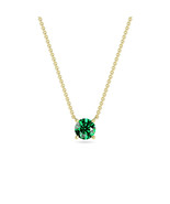 10 Karat Gold Emerald Lab Grown Gemstone Pendant Necklace For Women, 8 x... - $3,679.12 MXN