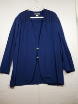 S.G. Sport Collection Vtg 90s Blue Long Sleeve Button Silky Shirt Relaxed 1X 18W - £7.70 GBP