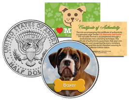 BOXER * Dog * JFK Kennedy Half Dollar U.S. Colorized Coin * Limited Edit... - £6.71 GBP