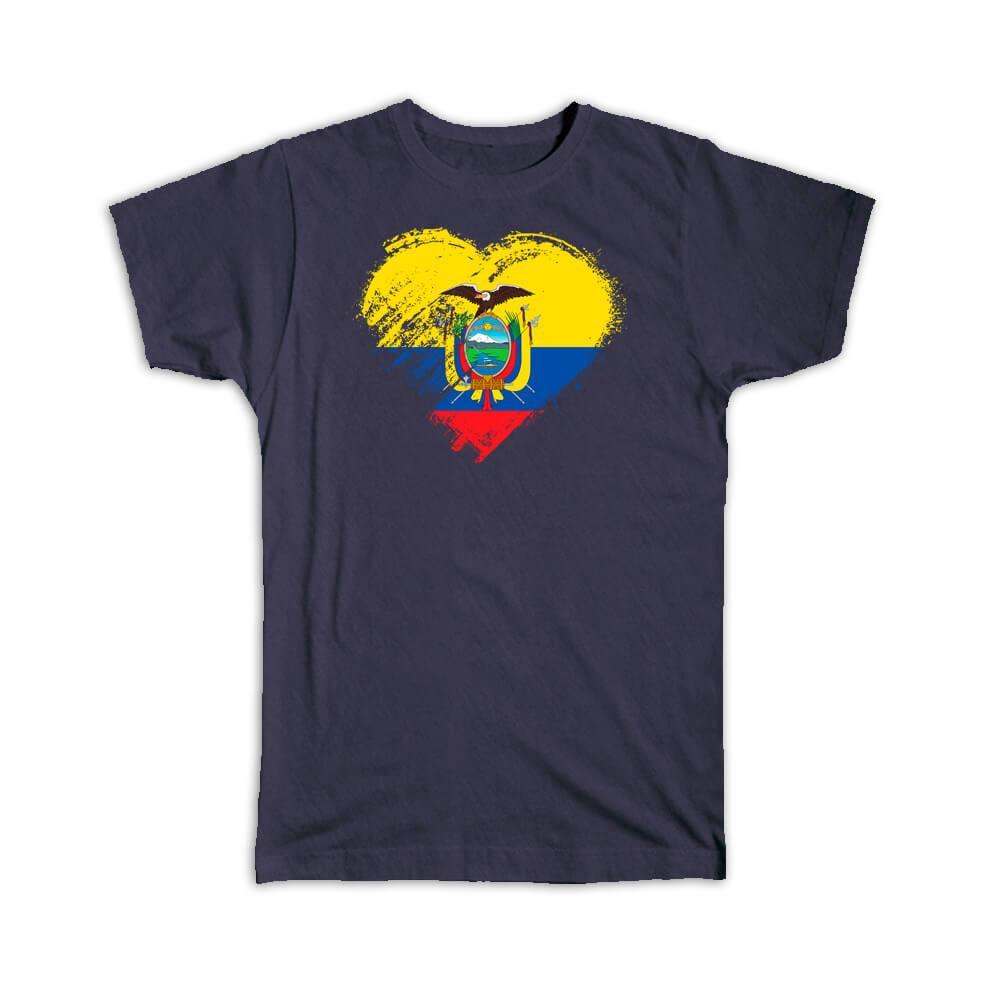 Ecuadorian Heart : Gift T-Shirt Ecuador Country Expat Flag Item image 3