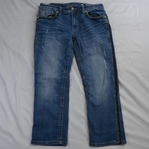 Miss Me 29 Boyfriend Capri Medium Bold Stitch Stretch Denim Jeans - £15.65 GBP