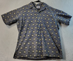 Reyn Spooner Shirt Mens Size Medium Navy Pineapple Print Slit Collar Button Down - £24.71 GBP