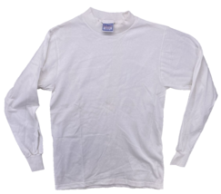Allsport Heavyweight Blank White T Shirt Mens Small Made USA Long Sleeve 1990&#39;S - £14.06 GBP