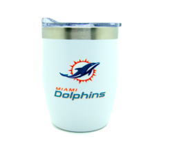 Miami Dolphins NFL Stainless Steel Stemless Wine Glass Tumbler 12 oz White - £19.36 GBP