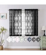 Aiyufeng Suri Sheer Curtains 2 Panels Black 42x45 Inch - €9,41 EUR