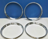 15&quot; Stainless Steel Chrome HOT ROD Ribbed Trim Rings / Beauty Rings SET/... - £86.14 GBP