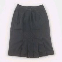Grace Elements Petite 4P Black Pleated Back Skirt Career Stretch Work Of... - $18.99