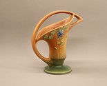 Roseville Pottery Columbine Basket Vase Orange and Green 367-10&quot; - $125.99