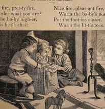 1872 The Pretty Fire Poem Children Baby Fireplace Victorian Art Print Antique - £19.69 GBP