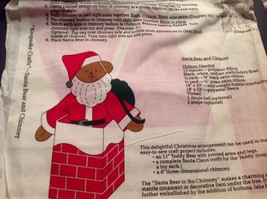 Material Fabric Christmas Santa Bear in Chimney Pattern Instructions - £15.72 GBP