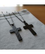 American Flag Cross Necklace for Men | 316L Stainless Steel | Bible Vers... - $26.56 CAD
