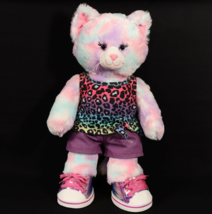 Build A Bear Workshop Tie-Dye Kitty Cat Pink Purple Swirl Plush Shoes Shirt EUC - £28.60 GBP